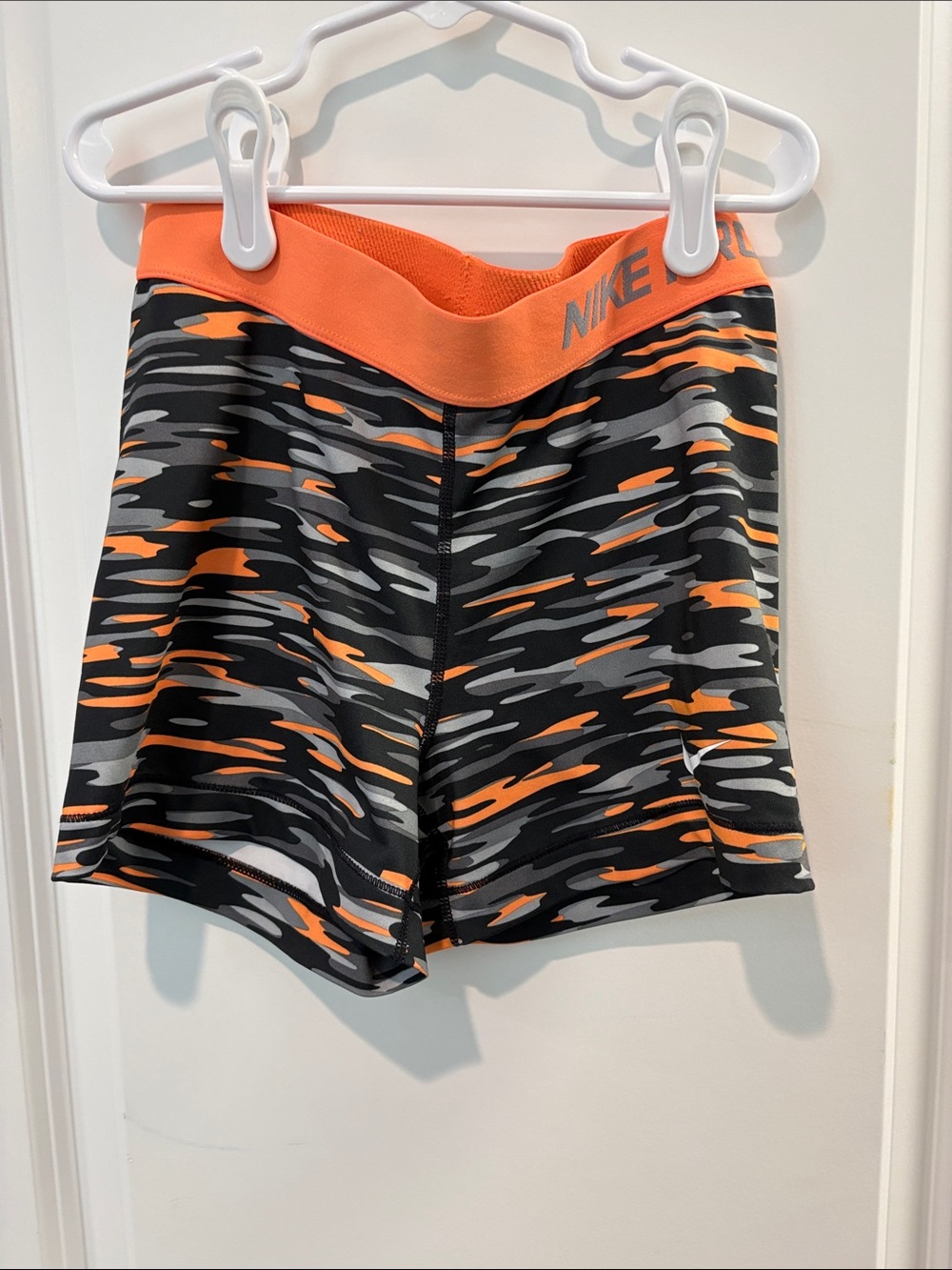 Nike Orange, Black & Gray Camo Active Shorts